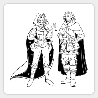 rogue and priest DnD Sticker